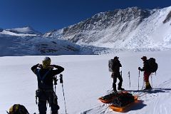 
We Take A Rest Break With Mount Shinn, Branscomb Peak, Mount Vinson Above Climbing From Mount Vinson Base Camp To Low Camp
